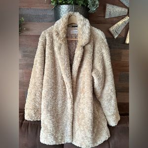 Calvin Klein Faux Fur Coat XL